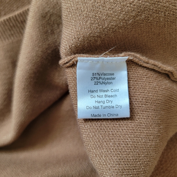 Vici All : Row Viscose Blend Thick Knit Mock Neck Women's Brown Sweater Dress - Picture 6 of 7